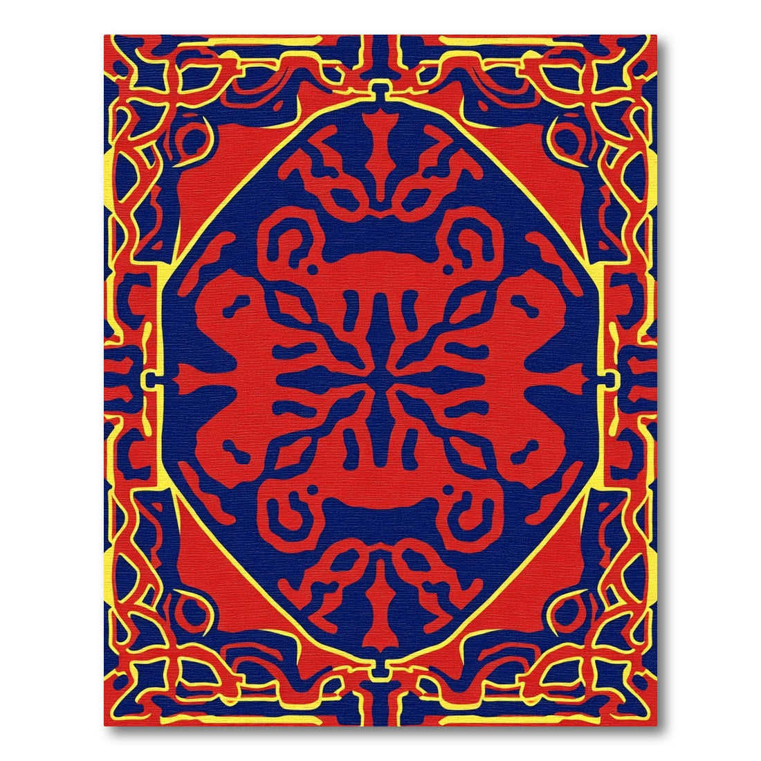 Bold Red Yellow Abstraction Rug