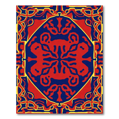 Bold Red Yellow Abstraction Rug