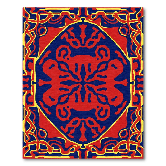 Bold Red Yellow Abstraction Rug