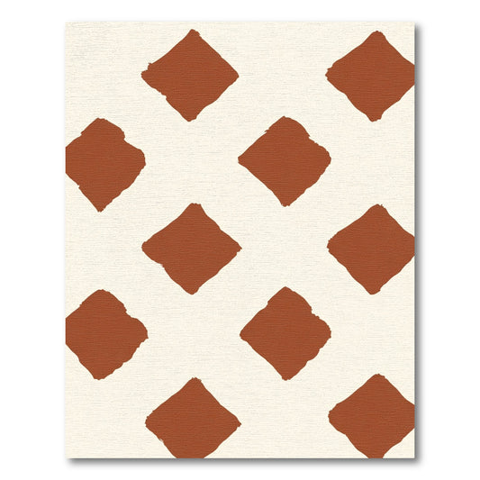 Terracotta Diamond Staggered Composition Rug