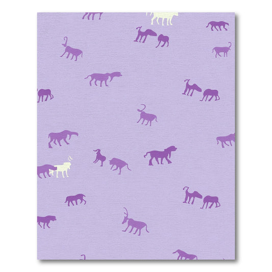 Lavender Purple Animal Silhouette Collection Rug