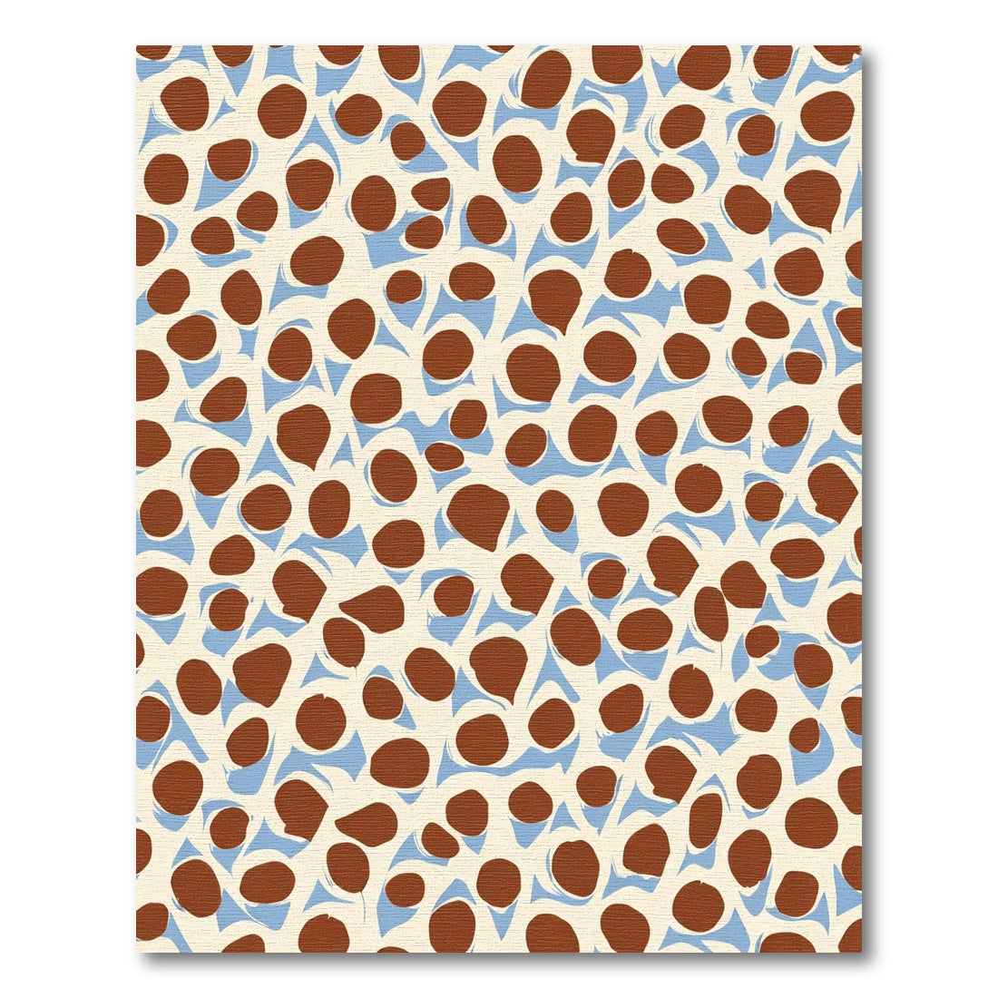 Brown Orb Blue Swirl Cream Background Rug
