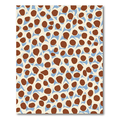 Brown Orb Blue Swirl Cream Background Rug