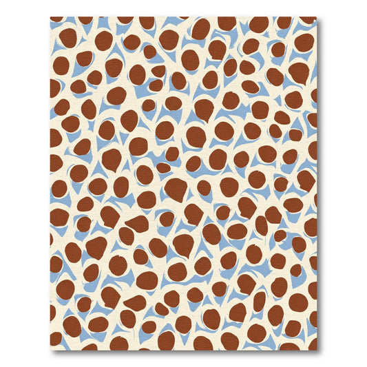 Brown Orb Blue Swirl Cream Background Rug