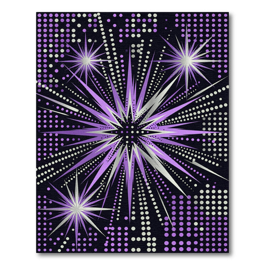 Cosmic Violet Radiant Starry Night Rug