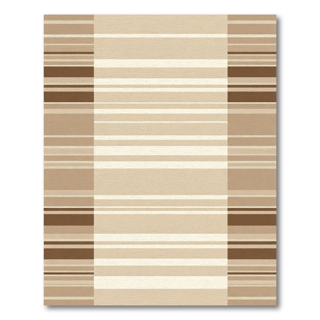 Alternating Striped Beige Brown Lines Rug