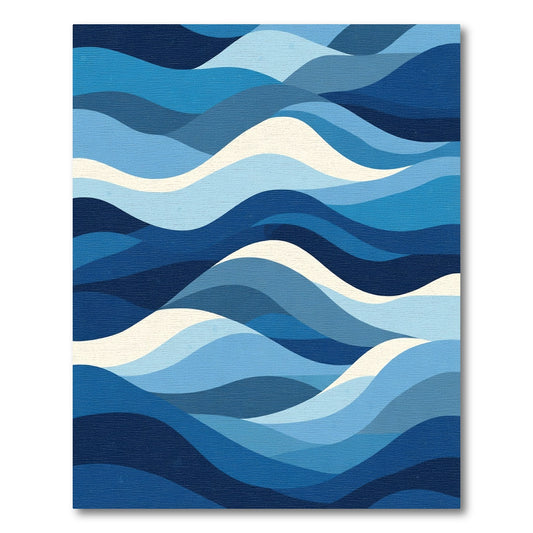 Ocean Blue Wave Layers Rug