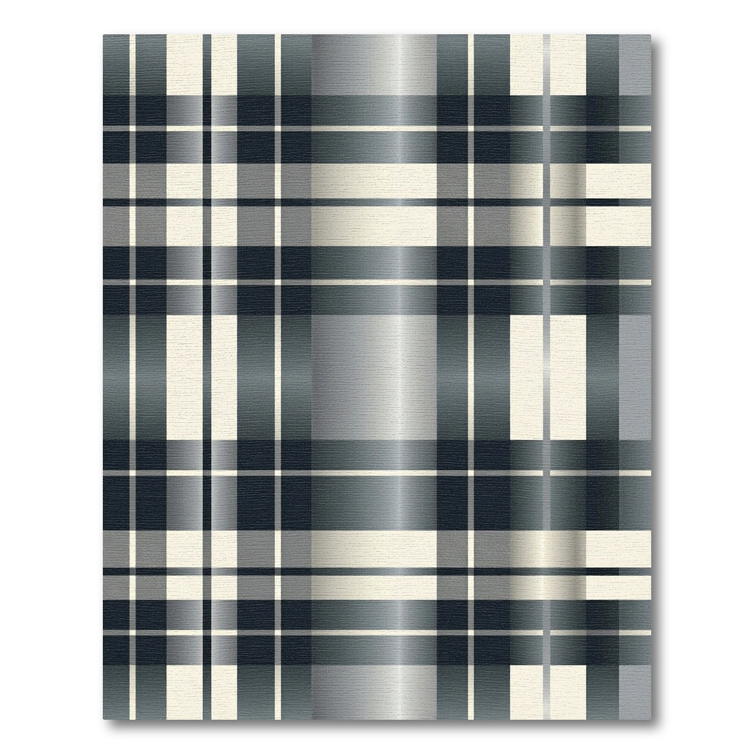 Cool Tones Plaid Squares Rug