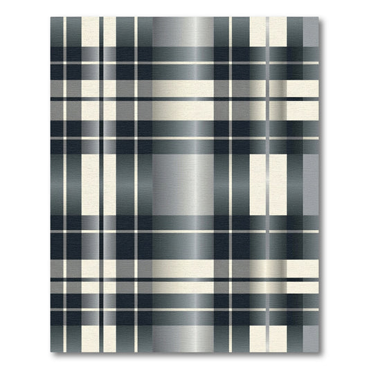 Cool Tones Plaid Squares Rug