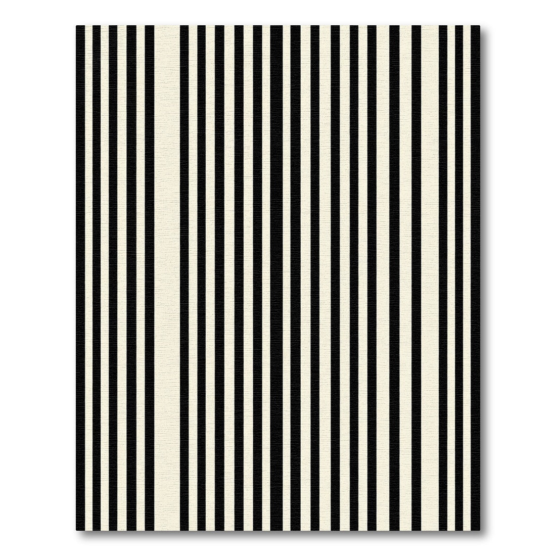Bold Black Cream Stripe Rug