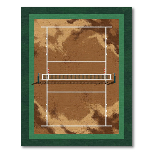 Abstract Clay Court Tennis Lines Rug