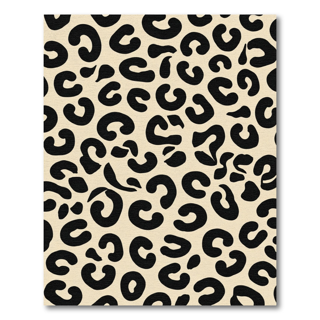 Bold Black Leopard Spots Cream Rug