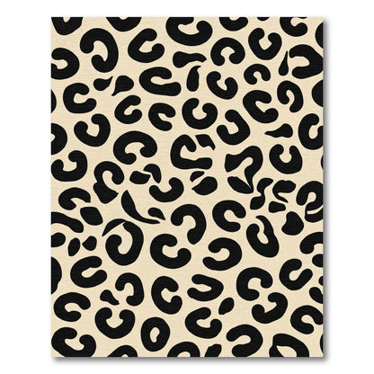 Bold Black Leopard Spots Cream Rug