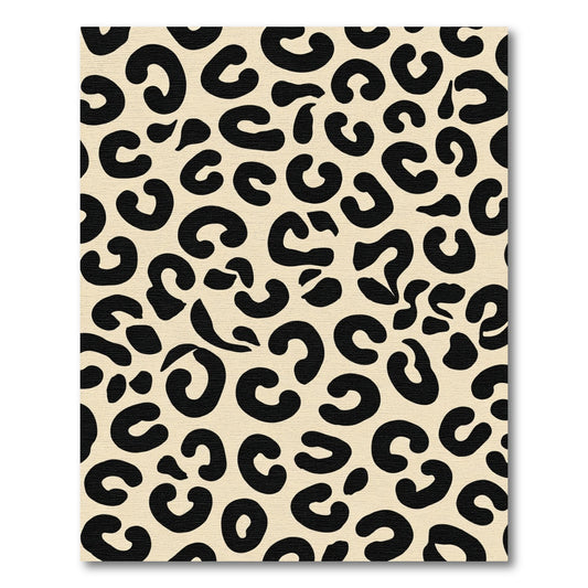 Bold Black Leopard Spots Cream Rug