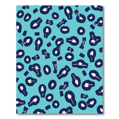 Teal Navy Abstract Object Scatter Rug