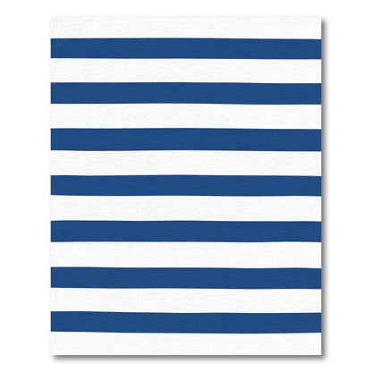 Bold Navy White Horizontal Lines Rug