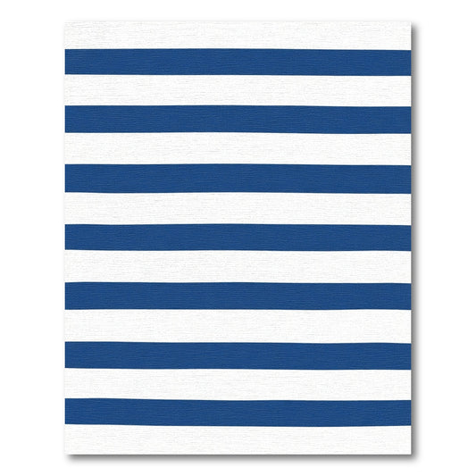 Bold Navy White Horizontal Lines Rug