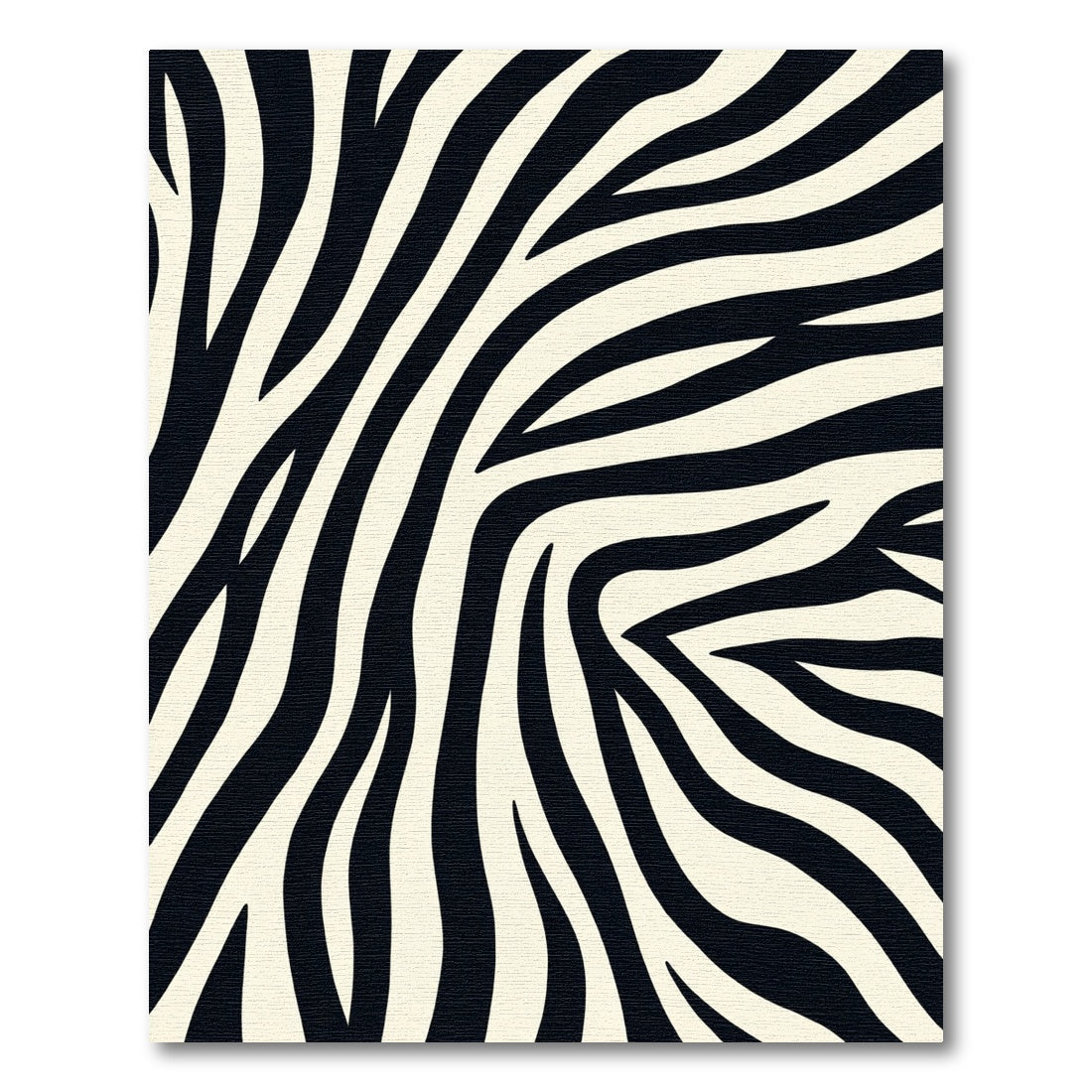 Cream Black Curved Zebraskin Striations Rug
