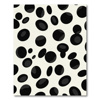 Black Spotted Irregular Circles Rug
