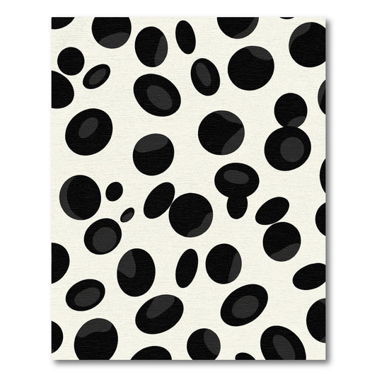 Black Spotted Irregular Circles Rug