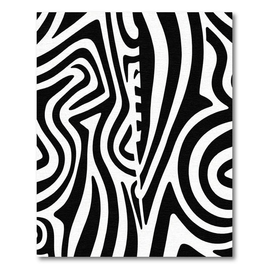 Bold Black White Animal Stripes Rug