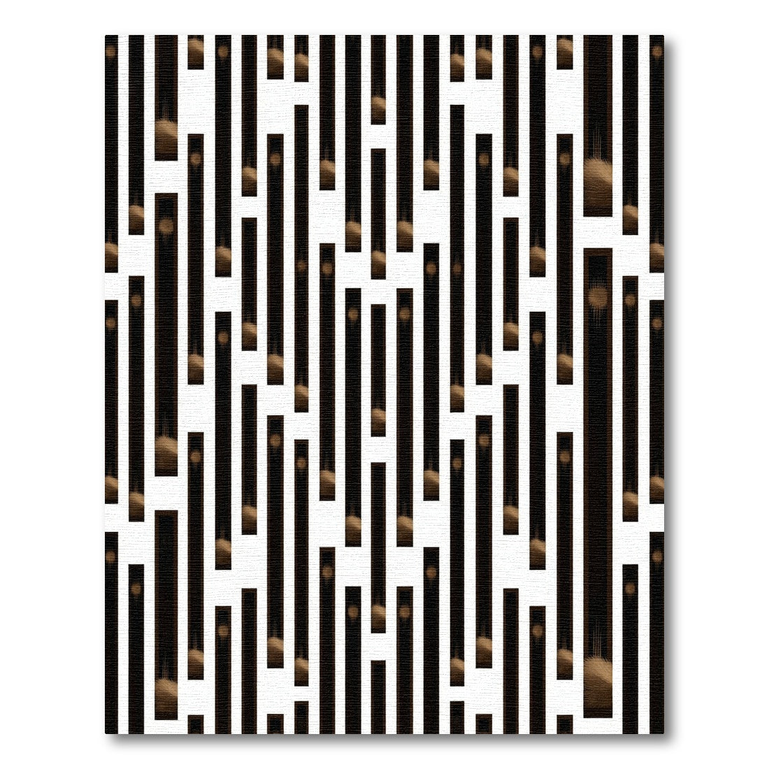 Modern Vertical Striped Abstract Black Brown Rug