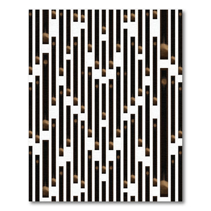 Modern Vertical Striped Abstract Black Brown Rug