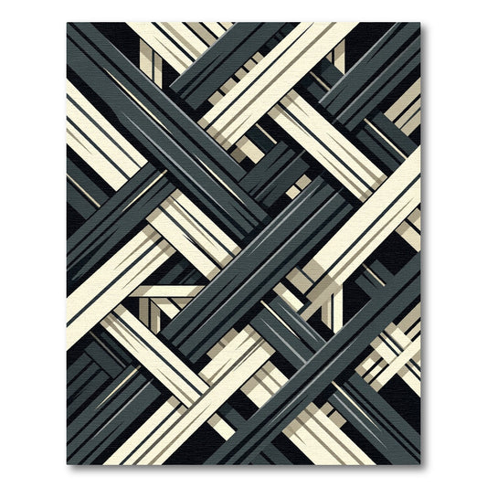 Bold Intersecting Stripes Geometric Rug