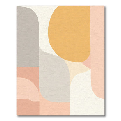 Abstract Terracotta Peach Rounded Shapes Rug