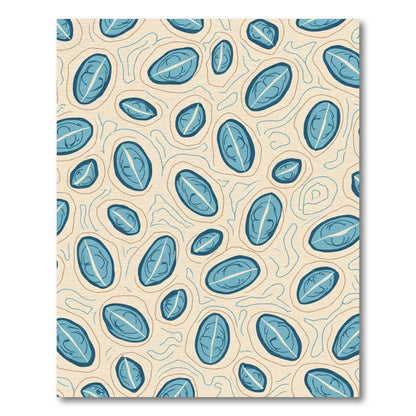 Blue Oval Contour Abstract Rug