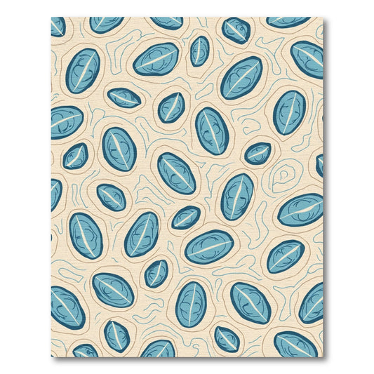 Blue Oval Contour Abstract Rug
