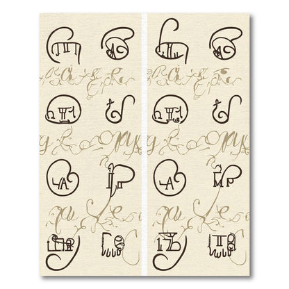 Minimalist Calligraphic Script Elements Rug