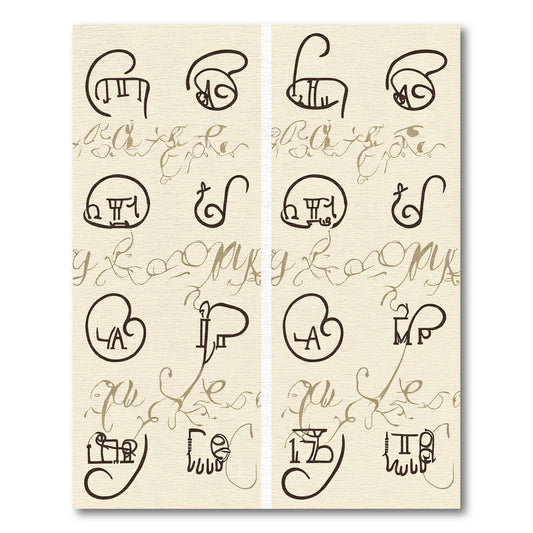 Minimalist Calligraphic Script Elements Rug