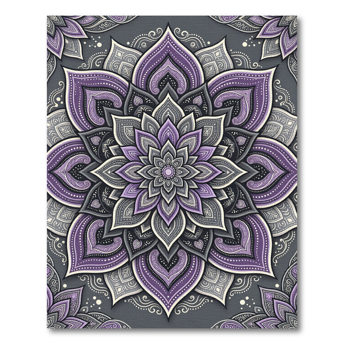 Ornate Lavender Mandala Jewel Tone Rug