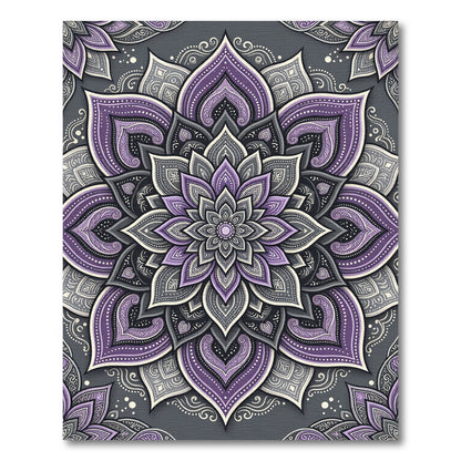 Ornate Lavender Mandala Jewel Tone Rug