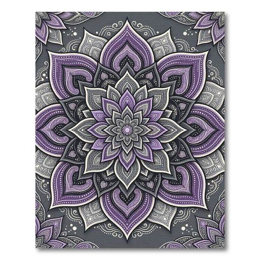Ornate Lavender Mandala Jewel Tone Rug