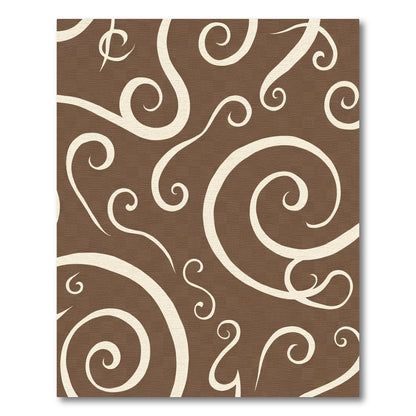 Rich Brown Cream Swirl Harmony Rug