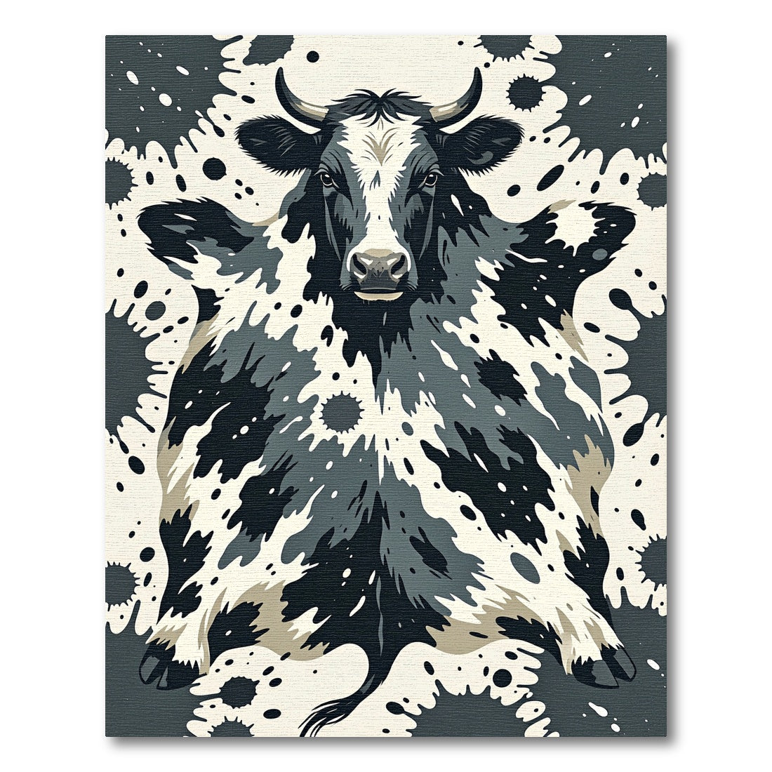 Abstract Monochrome Spotted Dairy Cow Rug