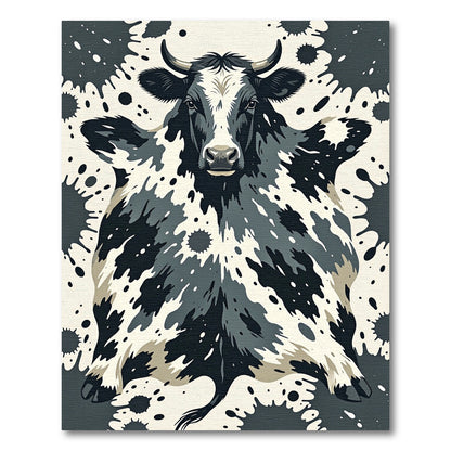 Abstract Monochrome Spotted Dairy Cow Rug
