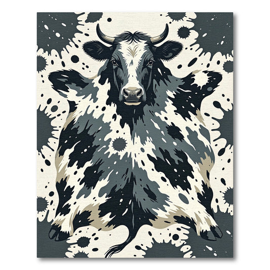 Abstract Monochrome Spotted Dairy Cow Rug