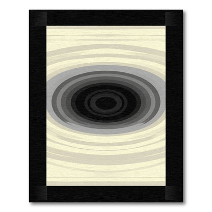 Radial Black Gray Oval Swirl Rug