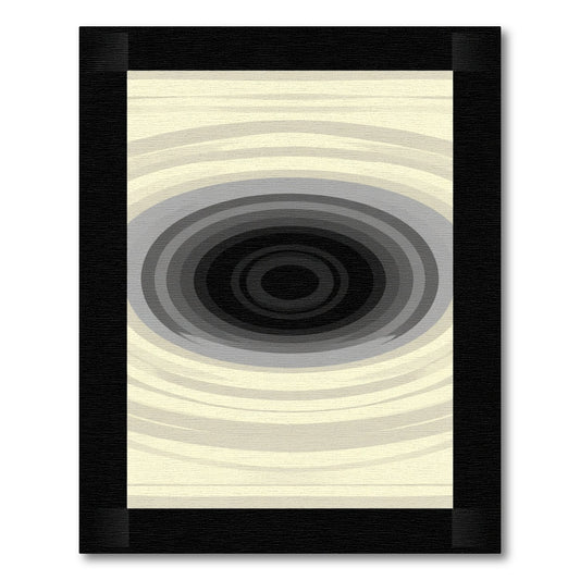 Radial Black Gray Oval Swirl Rug