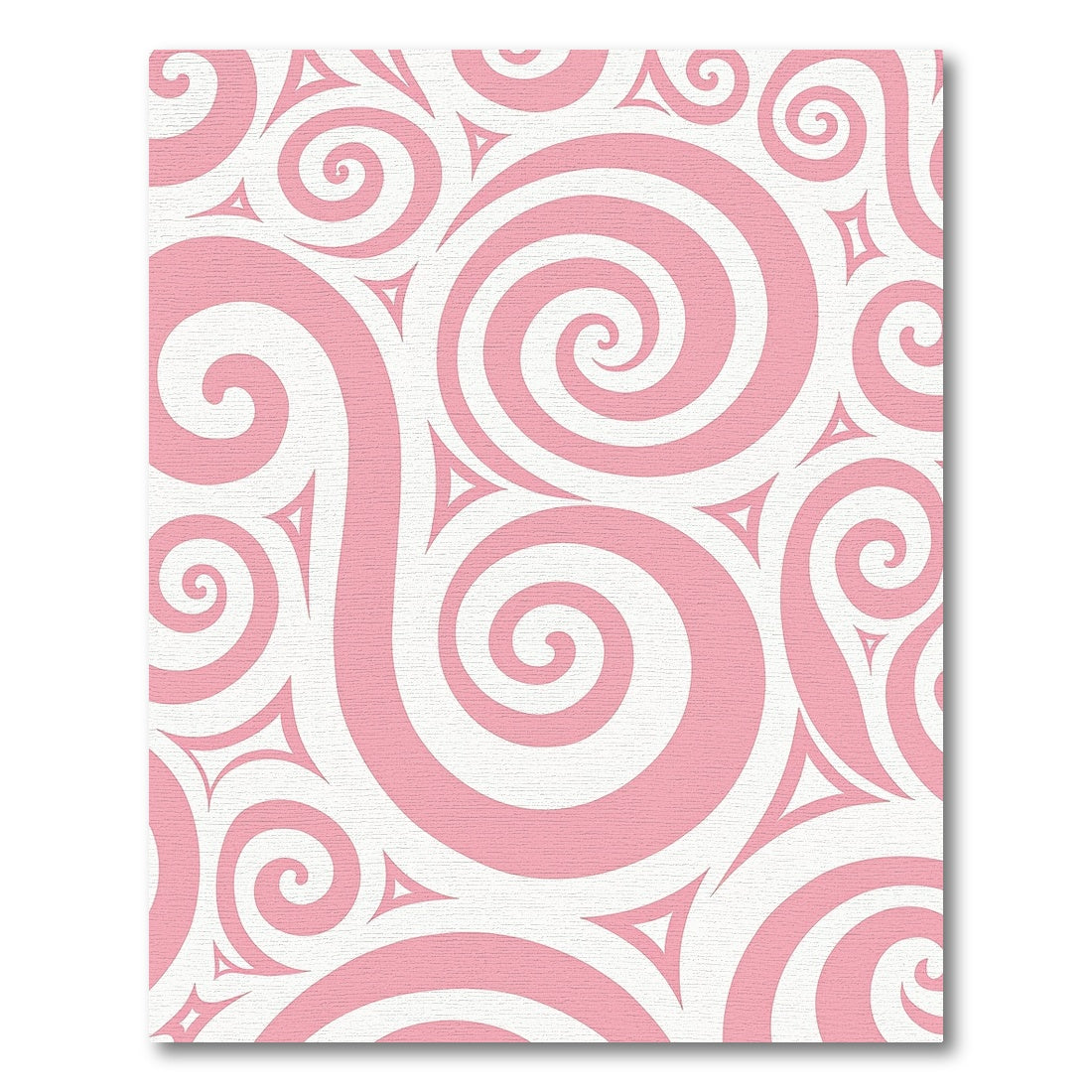 Pink and White Swirling Spiral Rug