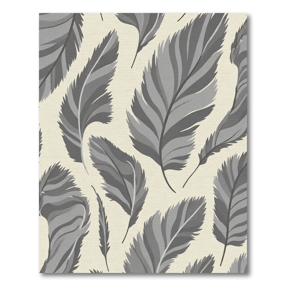 Gray Feathered Shapes Natural Background Rug