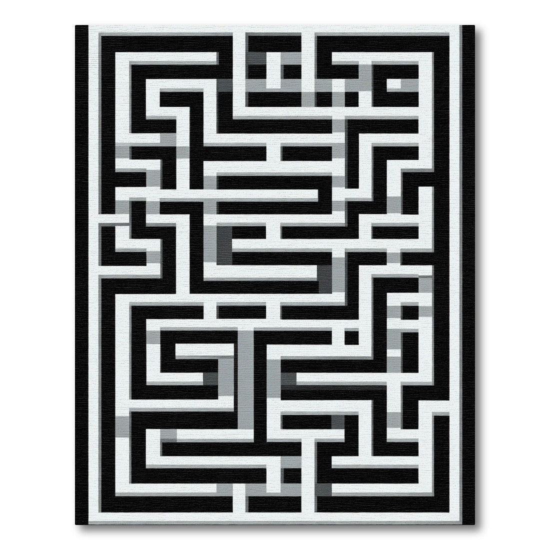 Monochrome Labyrinth Pathways Rug