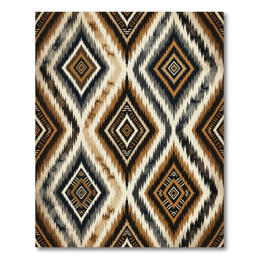 Earth Tone Southwestern Diamond Geometric Rug