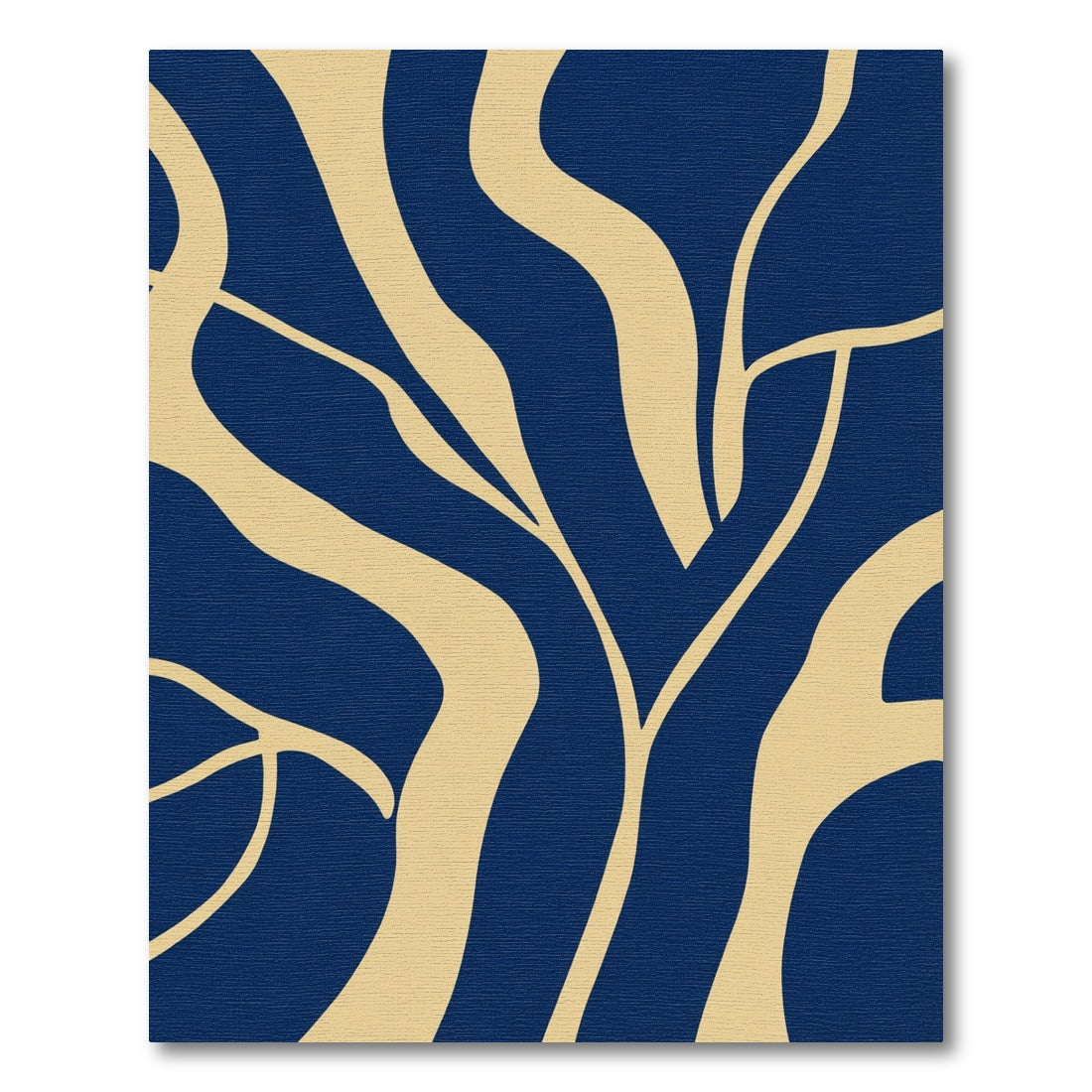 Navy Cream Organic Flow Rug