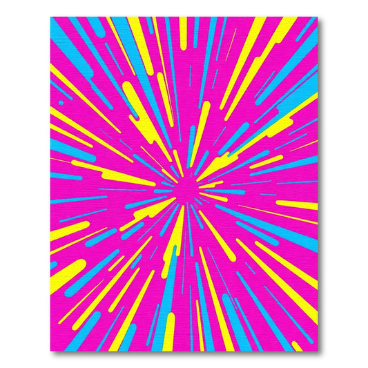 Vibrant Pink Burst Lines Rug