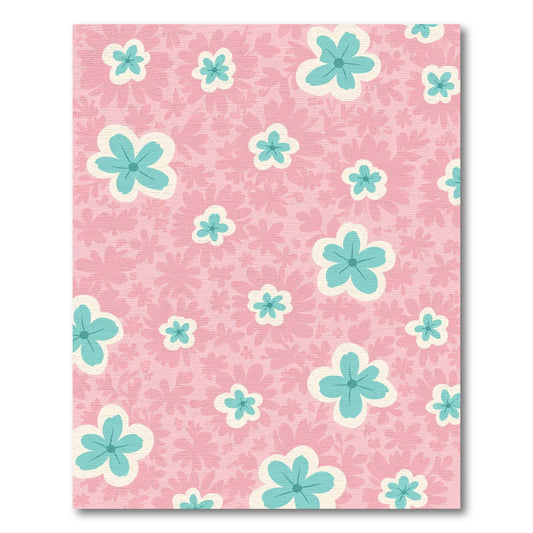 Pink Turquoise Floral Meadow Rug