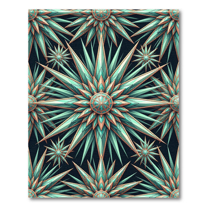Emerald Sea Starburst Geometric Rug